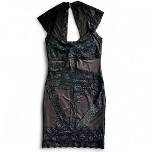 Vintage Y2K Silvergate Black Lace Dress Sz. S Mini Night Out Vampire Goth Fairy